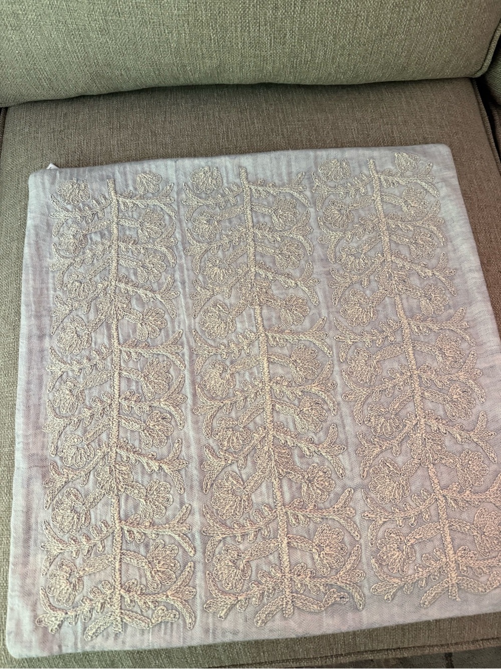 NWOT -TWO West Elm  Embroidered Pillow Covers - 18x18- just delivered this week!